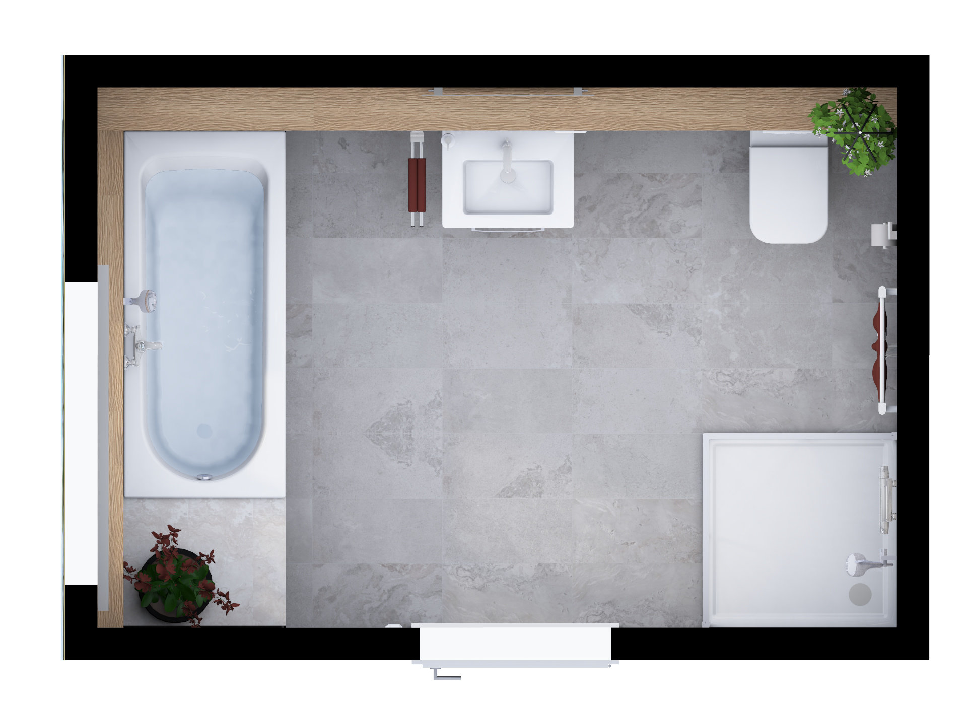 Grundriss Badezimmer mit Komfort Ausstattung