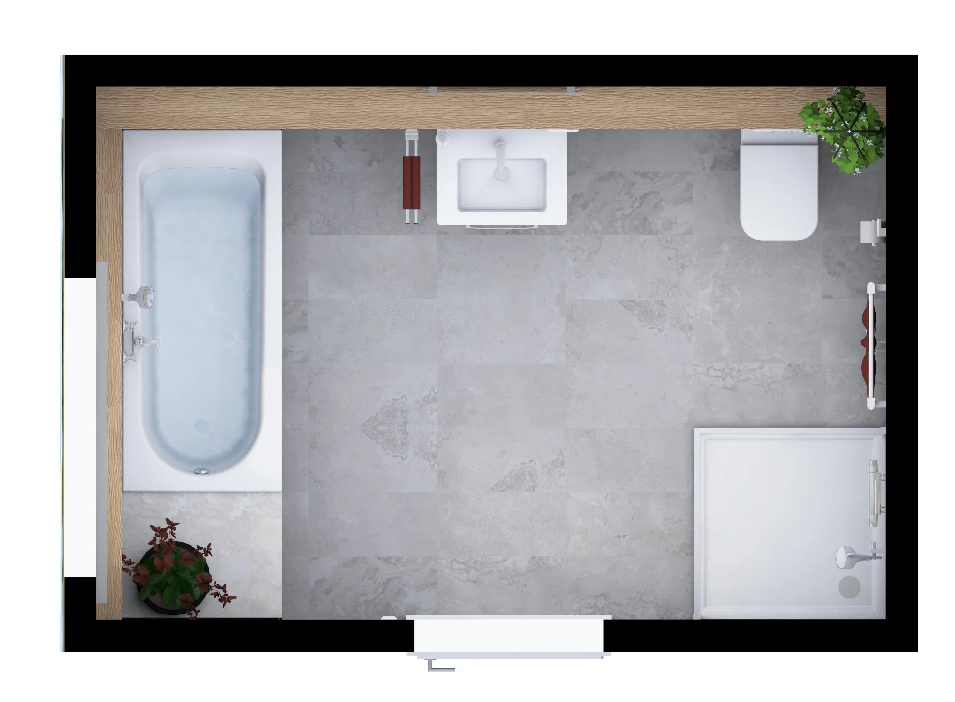 Grundriss Badezimmer mit Komfort Ausstattung