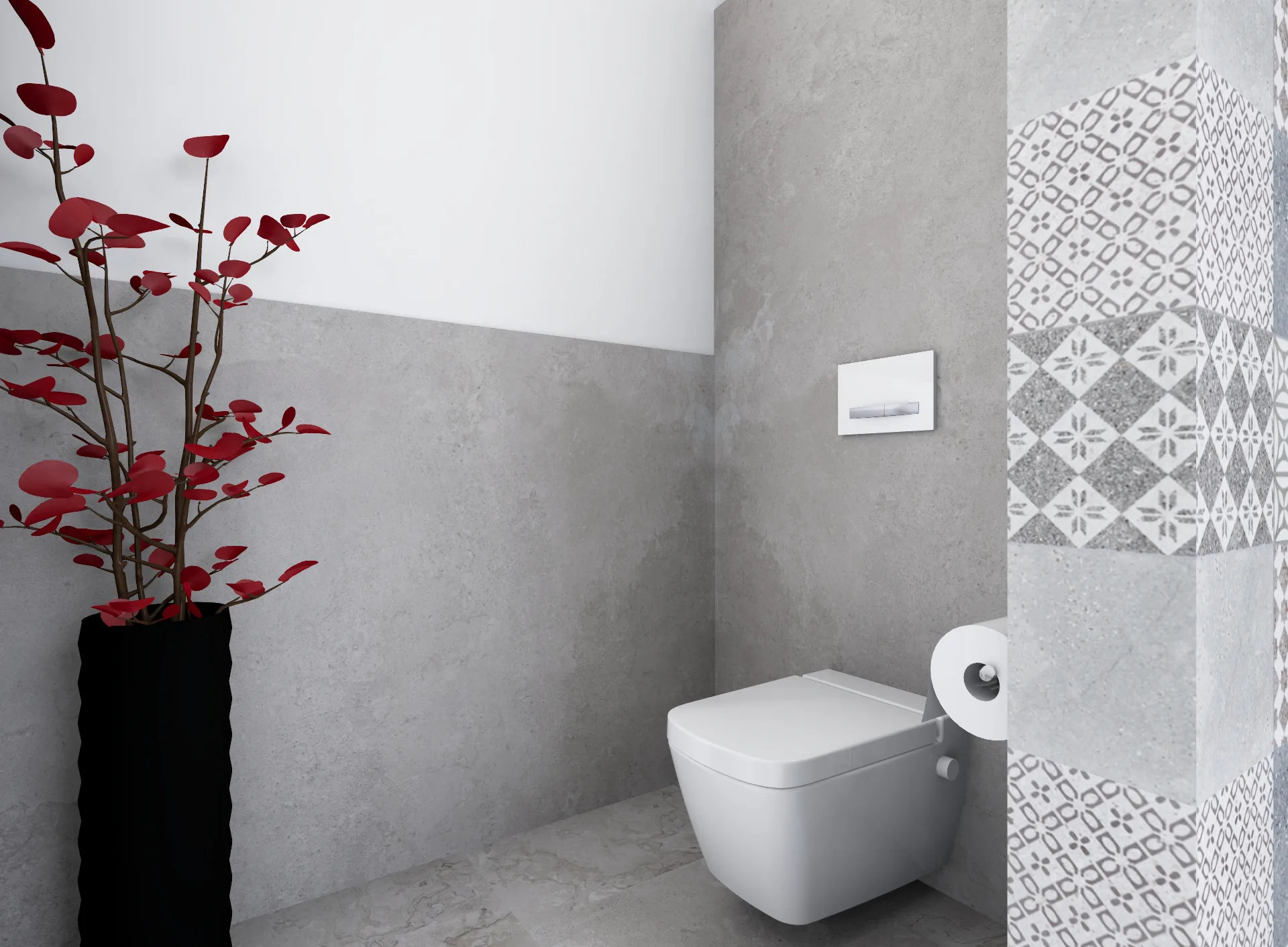 Attraktives WC im modernen Badezimmer mit Premium Ausstattung