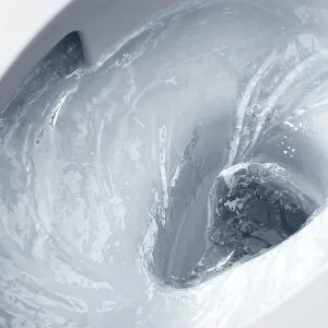 Abbildung randloses WC mit kreisender Spülung von TOTO