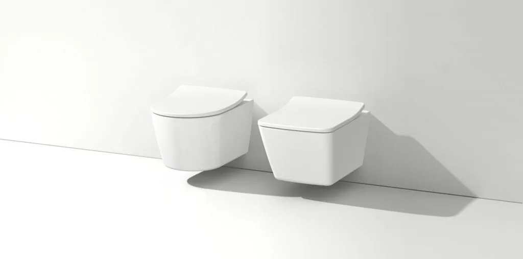 Abbildung zwei weiße WCs von TOTO
