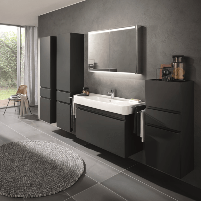 Abbildung Badezimmer in schwarz