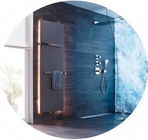 Abbildung Badezimmer mit Plawa Purline Heizkörper von BEMM