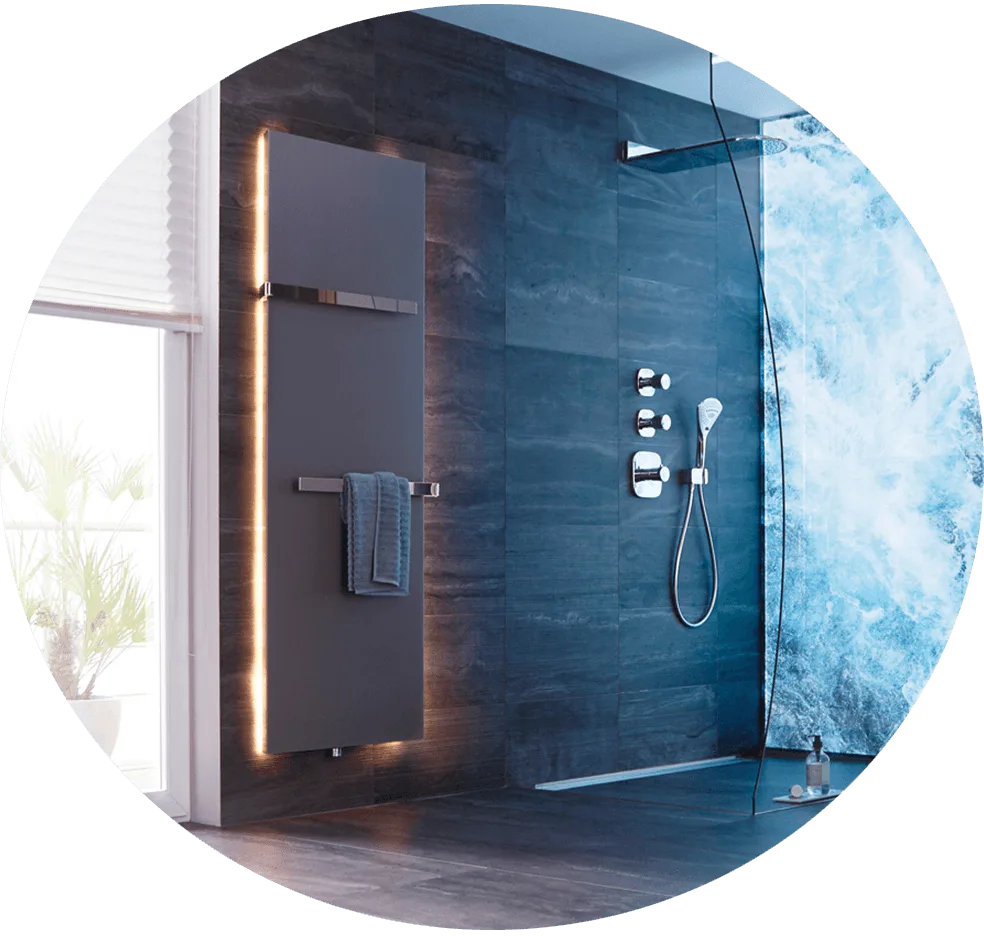 Abbildung Badezimmer mit Plawa Purline Heizkörper von BEMM